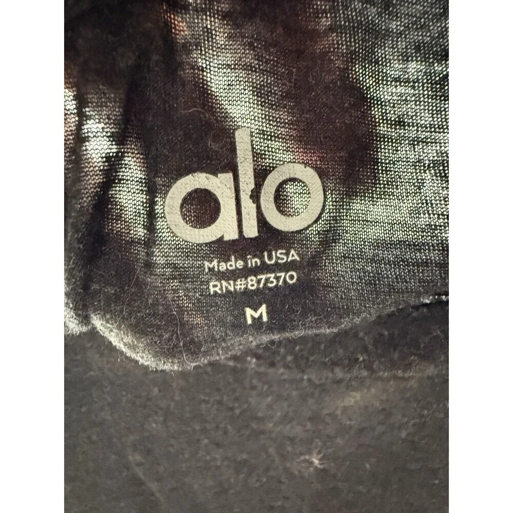 Alo Women Basic Sleeveless Crew Neck Gray Cotton Blend T-Shirt Size M